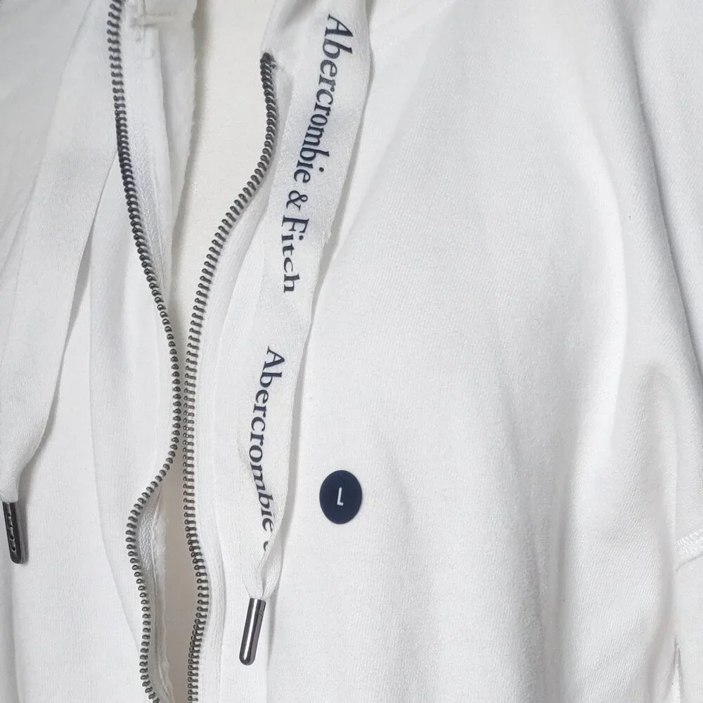 NWT Abercrombie & Fitch Soft Fleece Logo Zip Up Hoodie - Large - Picture 4 of 5